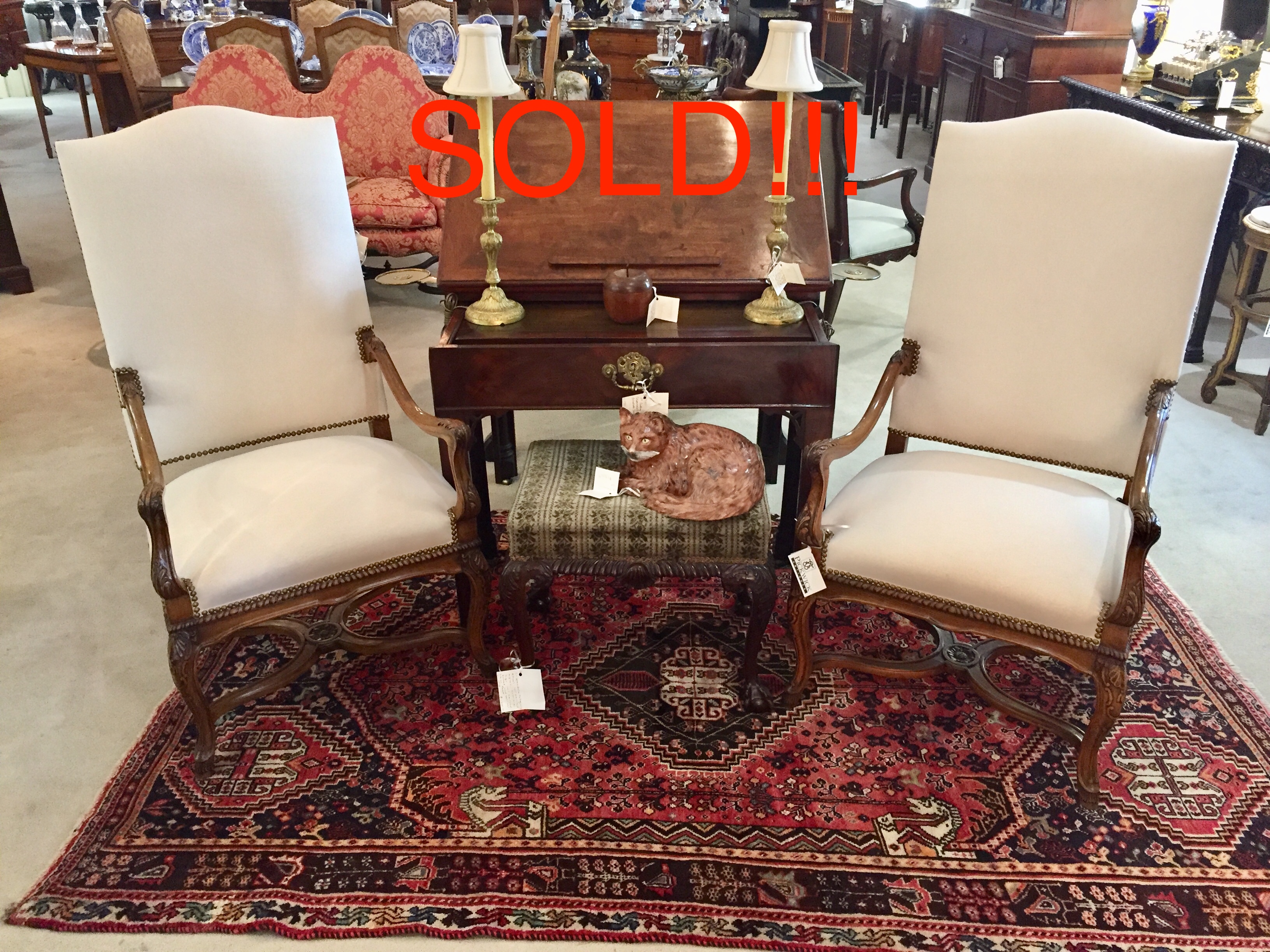A Pair of French Country Arm Chairs  (SOLD)