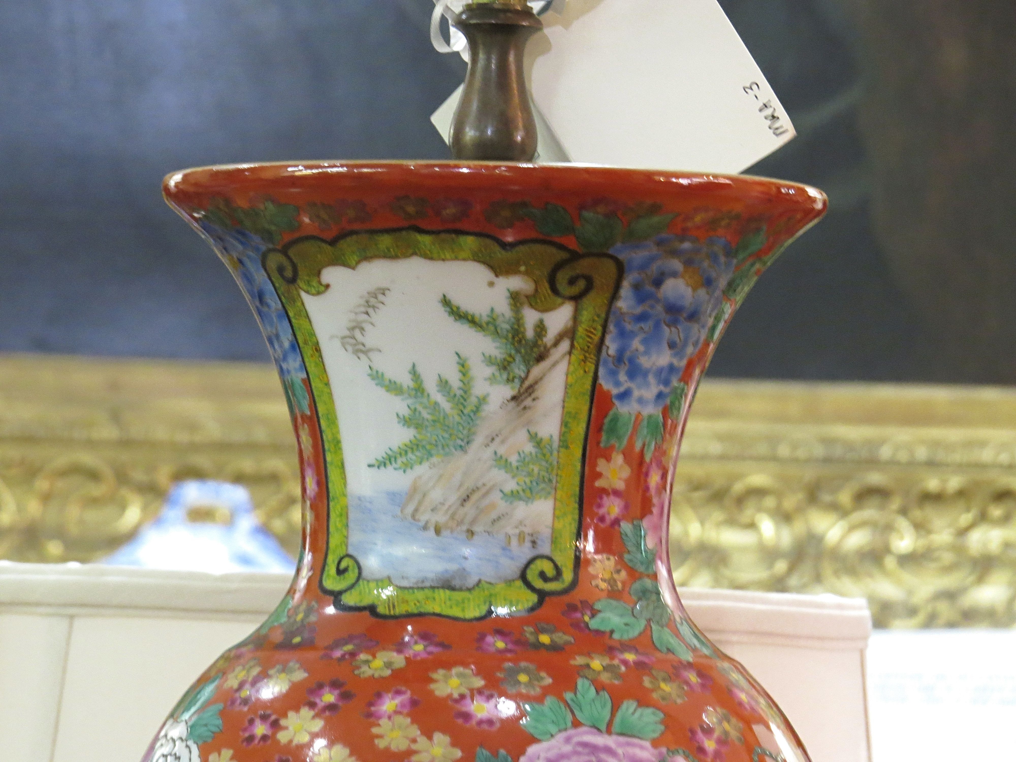 An Oriental Porcelain Vase Lamp