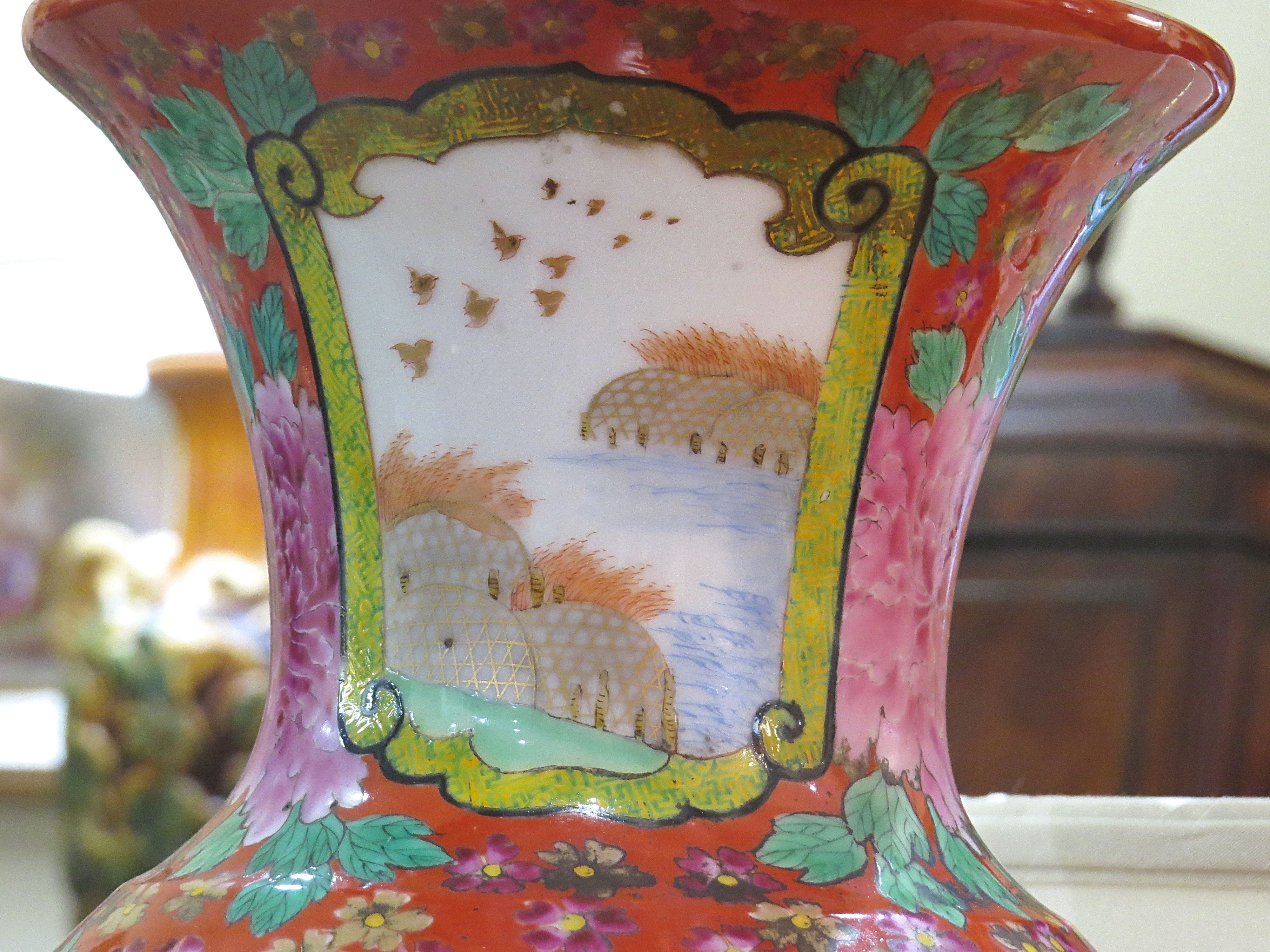 An Oriental Porcelain Vase Lamp