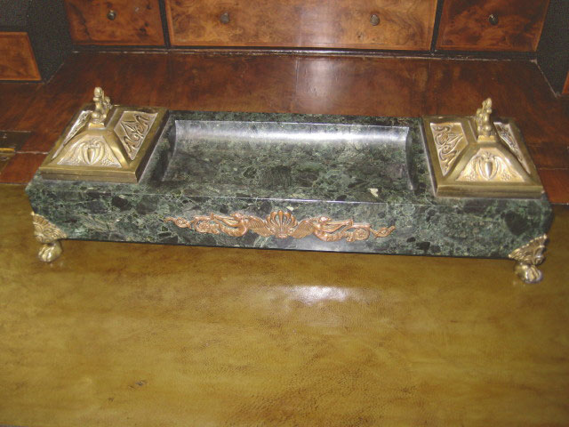 Bronze And Marble Ink Stand