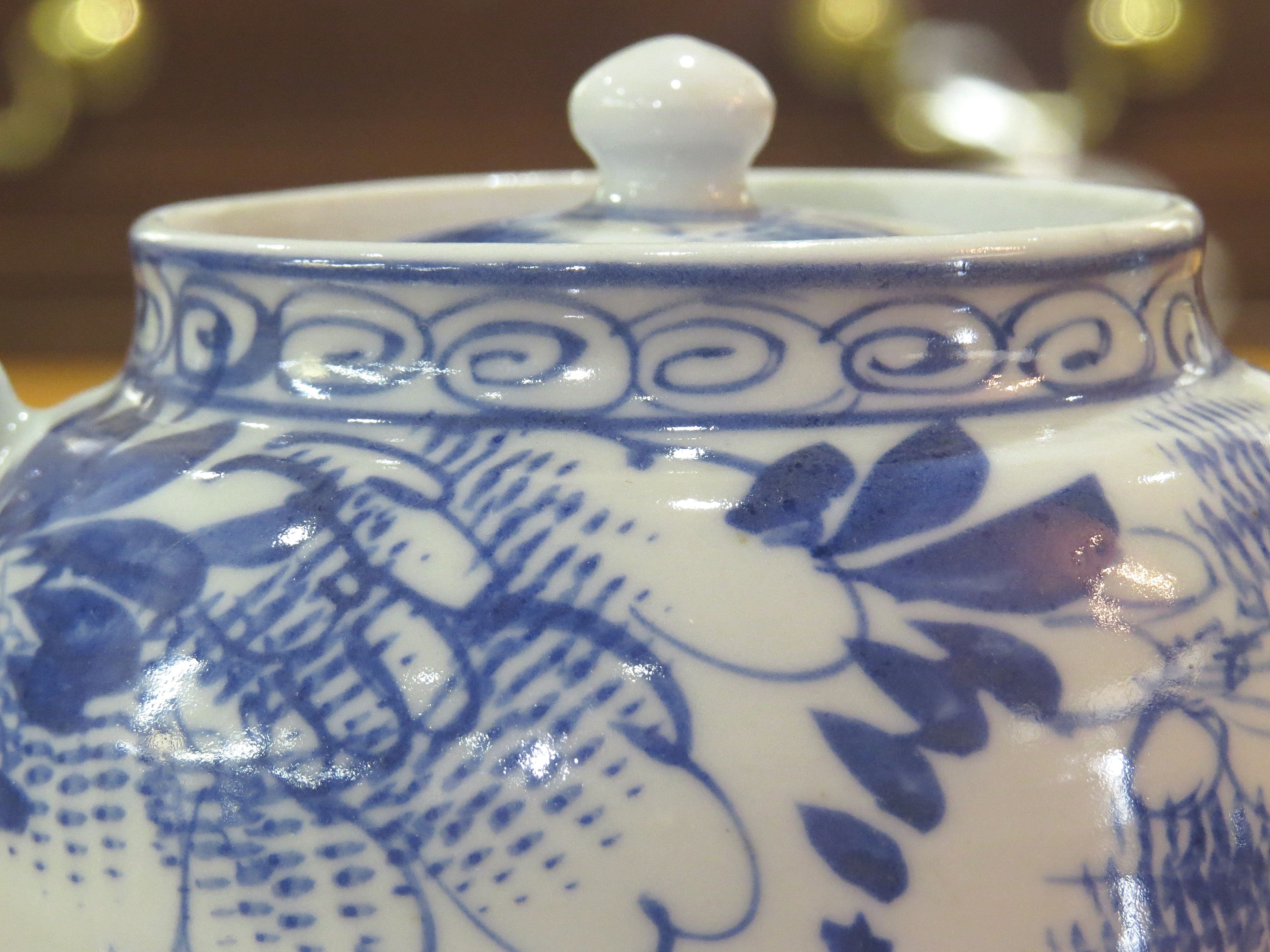 Chinese Export Blue & White Teapot