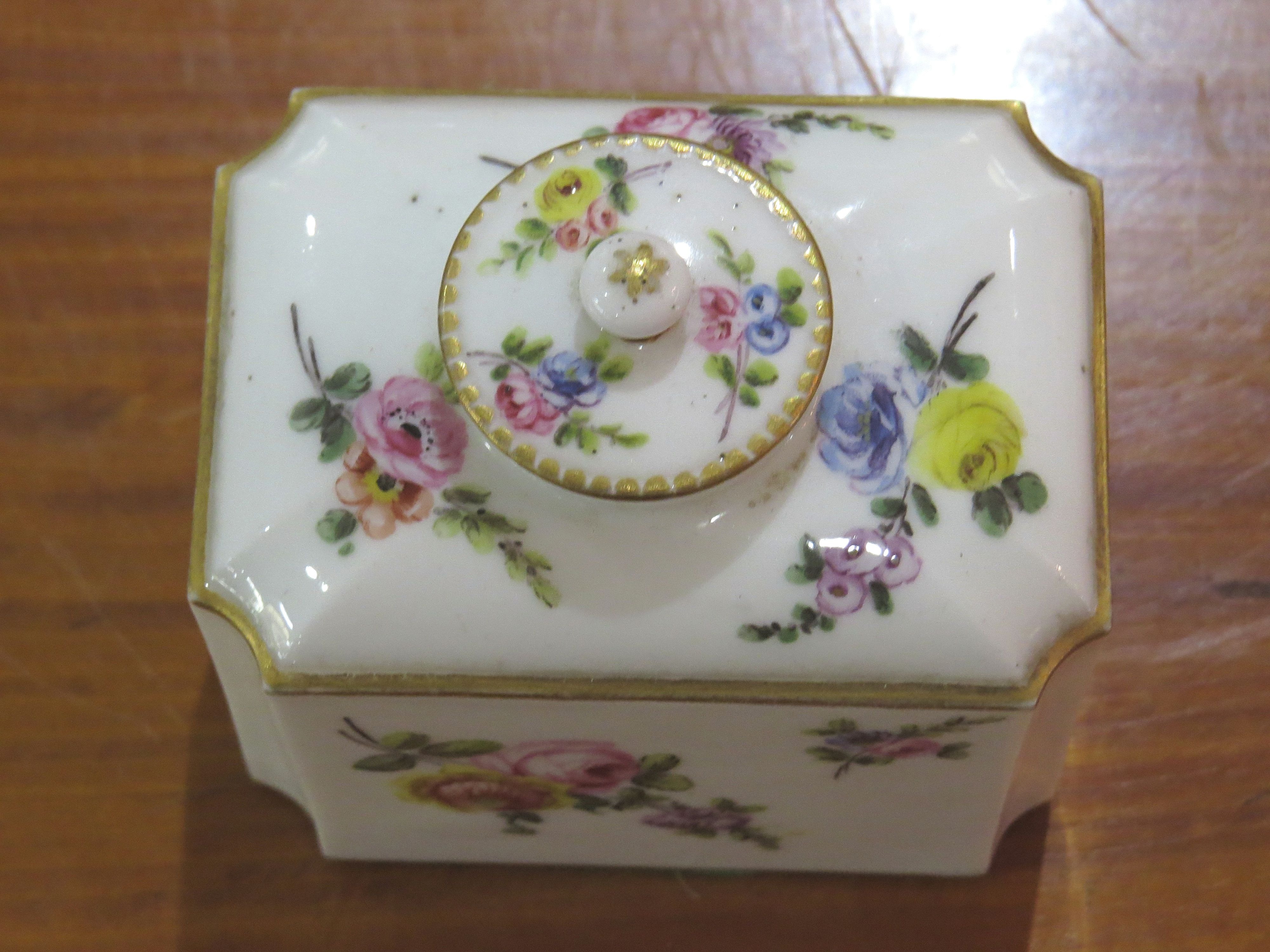 French Sevres Porcelain Tea Caddy with Cover