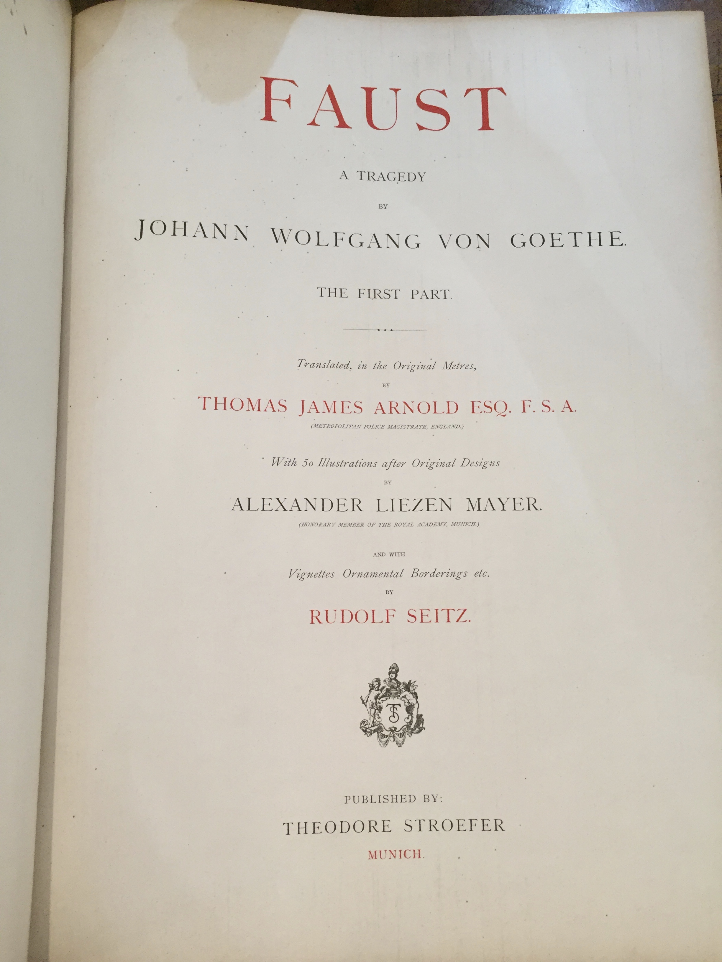 Leather Edition of “Faust: A Tragedy” by Johann Wolfgang von Goethe  (SOLD)
