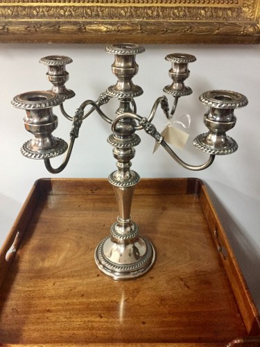 Silver Plated Five Branch Candelabras  (SOLD)