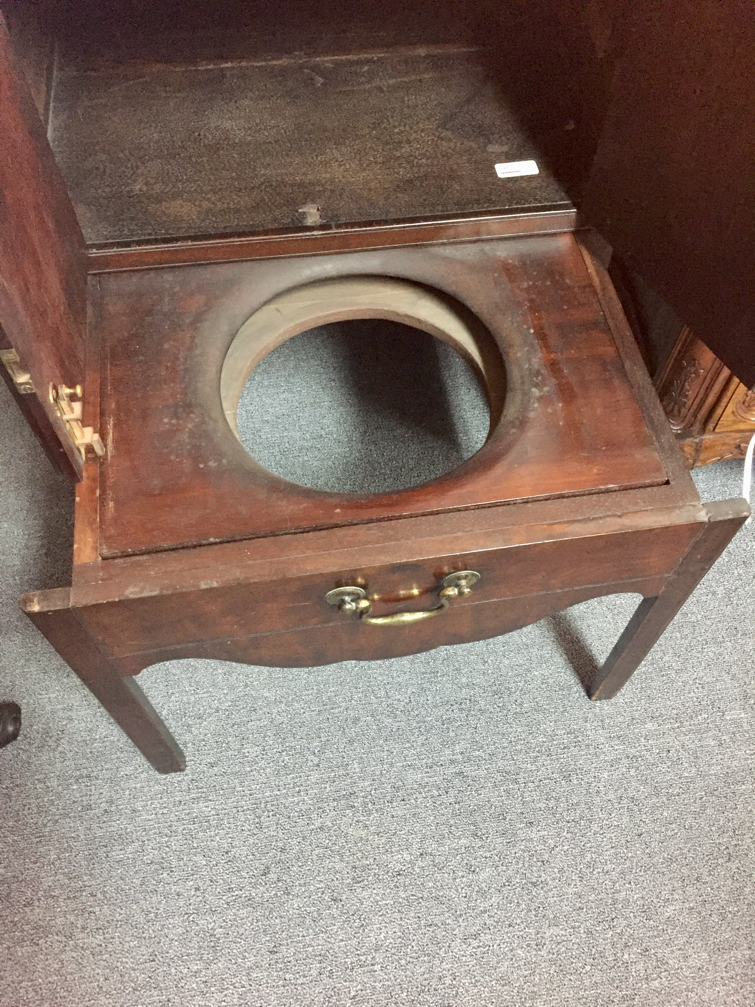 Chippendale Style Mahogany Tray Top Commode