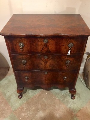 English Queen Anne Style Walnut Block Front Chest  (SOLD)