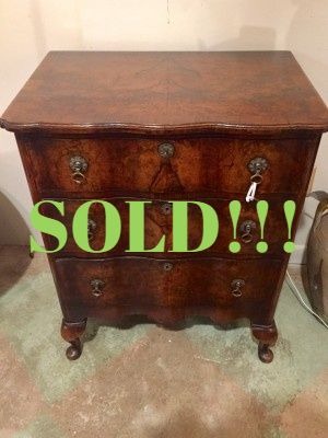 English Queen Anne Style Walnut Block Front Chest  (SOLD)
