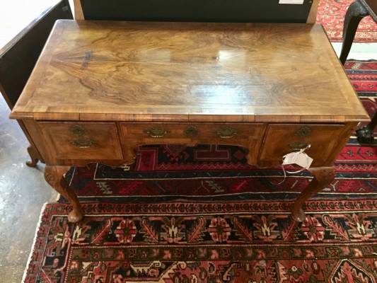 English Queen Anne Style Walnut Writing Table