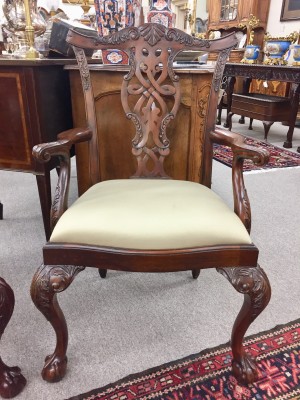Set of 10 Chippendale Style Mahogany Dining Chairs  (SOLD)