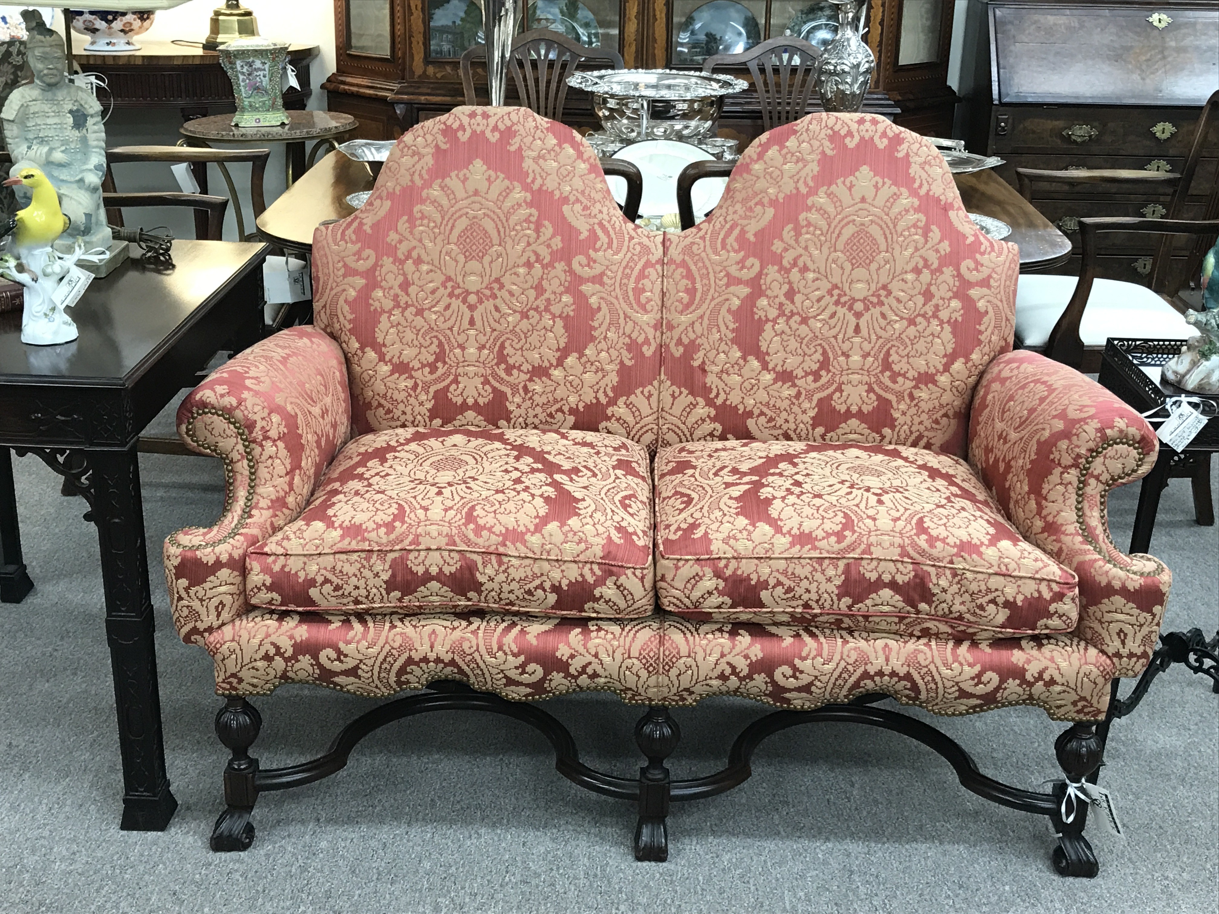 A Lovely and Unusual William and Mary Style Two Seat Settee