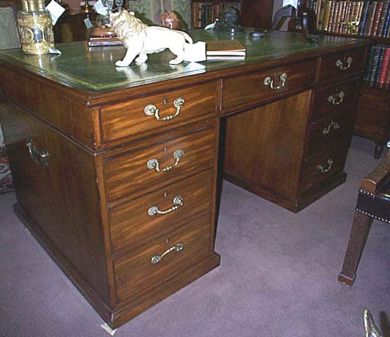 A George III Mahogany Pedestal Desk